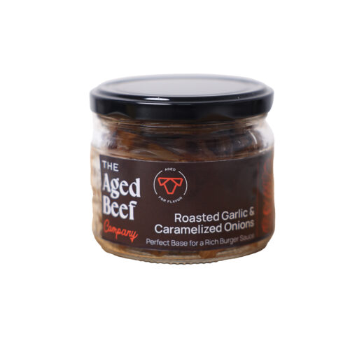 The aged beef carmelised onion  burger sauce